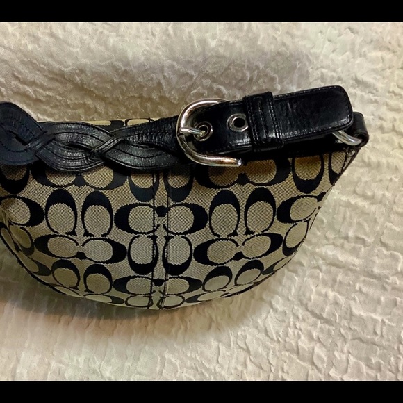 VTG Coach BoHo Canvas & Leather Shoulder Handbag - Picture 3 of 11